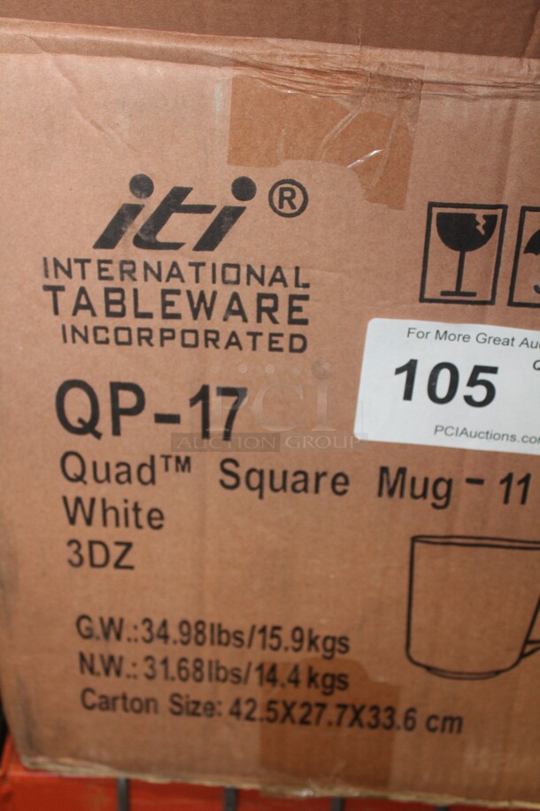 NEW IN BOX! 1 Box (36 Count) Iti 11oz Quad Square Mugs. 36X Your Bid  - Image 2 of 2
