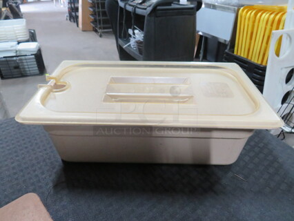 1/3 Size 4 Inch Deep Food Storage Container With Lid. 3XBID