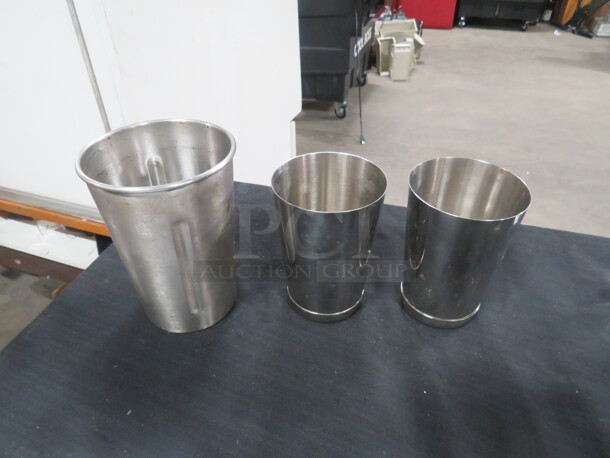 Assorted Stainless Steel Bar Mixing Glasses. 3XBID
