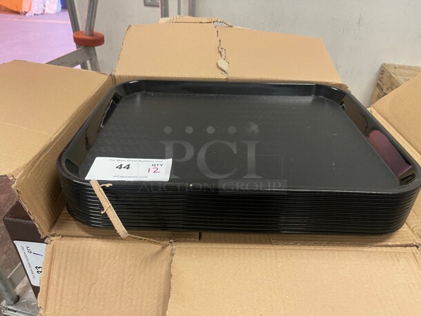 New In Box! Carlisle CT141803 Cafe 14inch  x 18inch Black Standard Plastic Fast Food Tray NSF 14x18 - Image 3 of 4