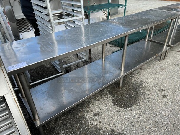 8' Stainless Steel Commercial Table w/ Stainless Steel Under Shelf. 96x20x34 - Image 4 of 4