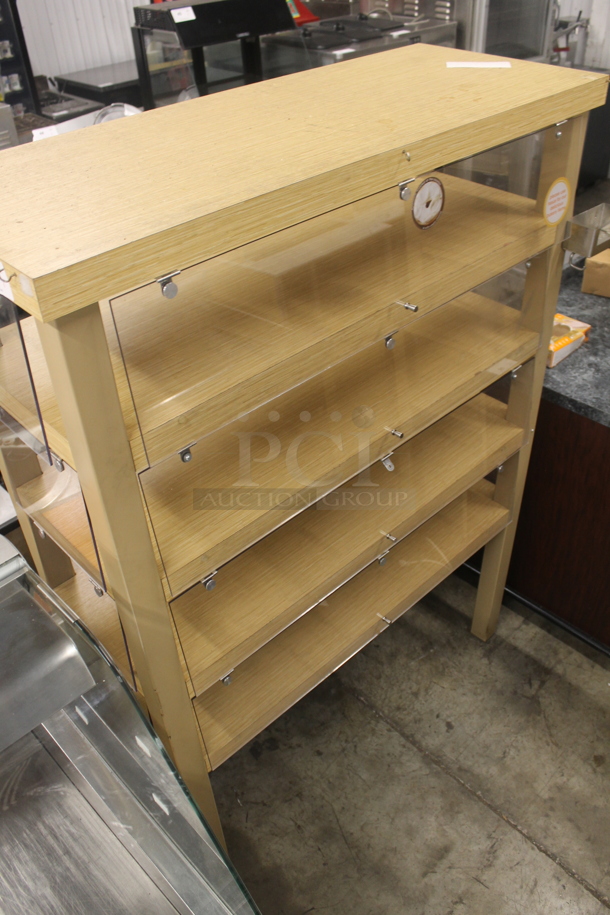 Wood Pattern 5 Tier Shelving Unit w/ Poly Doors. - Image 2 of 6