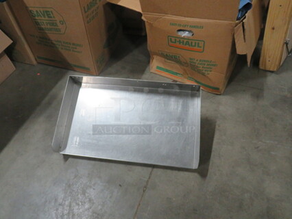 One Stainless Steel Wall Mount Shelf. 24X14X10