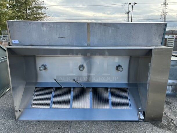 9' CaptiveAire Model 5424 ND-2 SELF CONTAINED Stainless Steel Commercial Grease Hood w/ Make Up Air Vent. 108x71x25