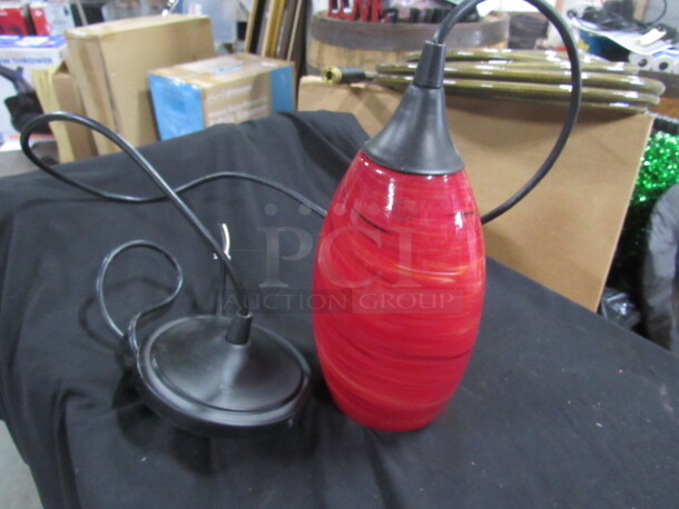 One Pendant Light With A Glass Globe. - Image 1 of 1