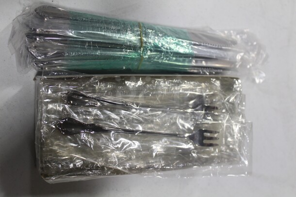 NEW IN BOX! 4 Boxes (24 Count Each)  Miscellaneous Onieda Chateau Silverware. 4X Your Bid!  - Image 1 of 3