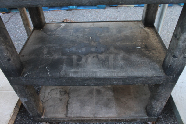 Black Poly 3 Tier Cart on Commercial Casters. - Image 3 of 4