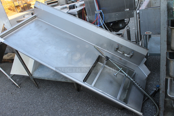 Stainless Steel Commercial Left Side Dirty Side Dishwasher Table. Bay 20x20x5