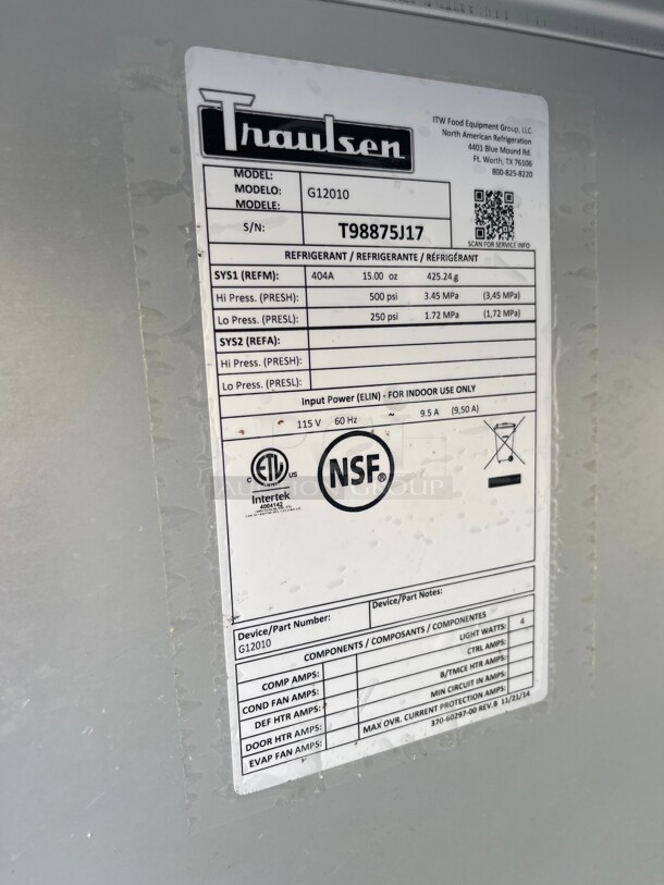 2020! Traulsen G12010 30 inch One Section Reach In Commercial Freezer, (1) Solid Door, 115v Tested and Working! 30x34x83 - Image 7 of 10
