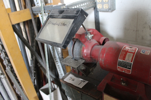 Milwaukee Bench Grinder on Wooden Stand. 115 Volts, 1 Phase. - Image 6 of 7