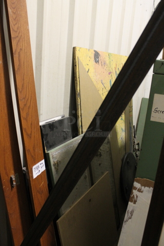 ALL ONE MONEY! Lot of Various Items Including Boards and Tire. BUYER MUST REMOVE.