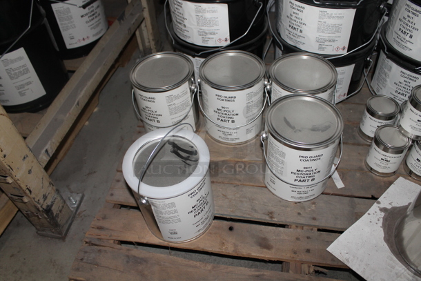 ALL ONE MONEY! PALLET LOT of Various Items Including Poly Buckets of MC Poly Restoration Coating White Part B and 2 Metal Barrels of Trilene. BUYER MUST REMOVE. - Image 6 of 6