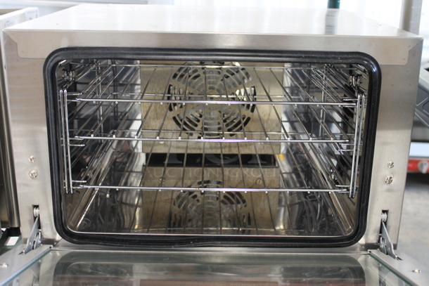 BRAND NEW SCRATCH AND DENT! Avantco 177CO14 Stainless Steel Commercial Countertop Electric Powered Quarter Size Convection Oven. 120 Volts, 1 Phase. Tested and Working! - Image 3 of 5