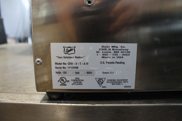 BRAND NEW IN BOX! 2015 Duke CSW-2-T-AM Stainless Steel Commercial Countertop Food Warmer. 120 Volts, 1 Phase. Tested and Working! - Image 5 of 5