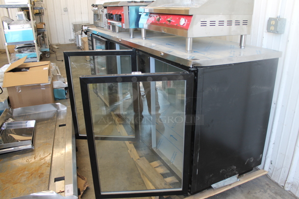 BRAND NEW SCRATCH AND DENT! Beverage Air BB49HC-1-G-B-WINE Metal Commercial 3 Door Back Bar Cooler Merchandiser. 115 Volts, 1 Phase. Tested and Working! - Image 2 of 7