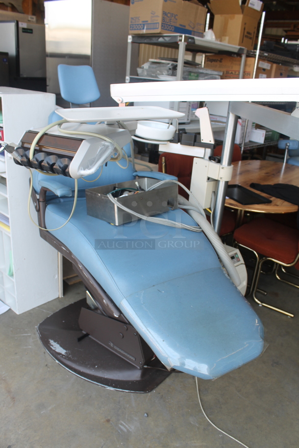 Aidee 3002 Metal Commercial Floor Style Dental Chair w/ Rinsing Tools and Bowl. 120 Volts, 1 Phase.  - Image 3 of 9
