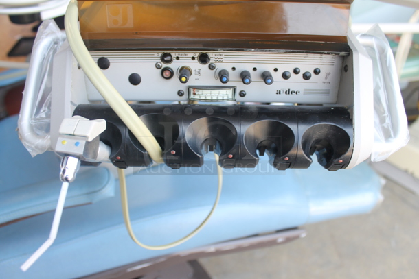 Aidee 3002 Metal Commercial Floor Style Dental Chair w/ Rinsing Tools and Bowl. 120 Volts, 1 Phase.  - Image 5 of 9