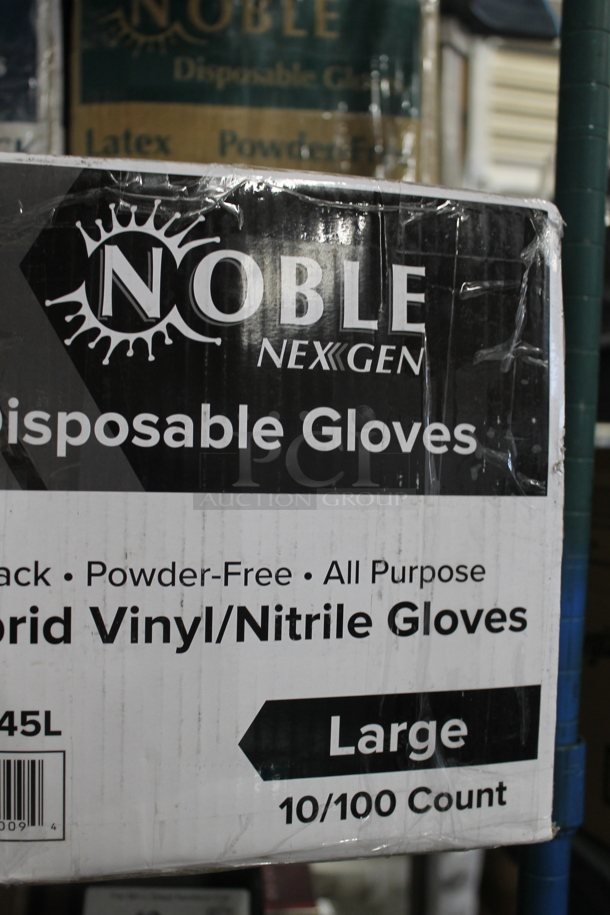 7 BRAND NEW IN BOX! Various Items Including Noble Large 394345L Hybrid Vinyl Nitrile Gloves, 3 Small 3941032S Gloves, Medium Black, Medium Blue 394EN552M and XLarge 394385XL. 7 Times Your Bid!  - Image 8 of 8