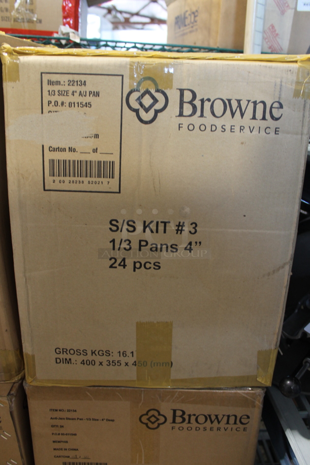 8 Boxes of 24 BRAND NEW Browne Stainless Steel 1/3 Size Drop in Bins. 1/3x4. 8 Times Your Bid! - Image 2 of 7