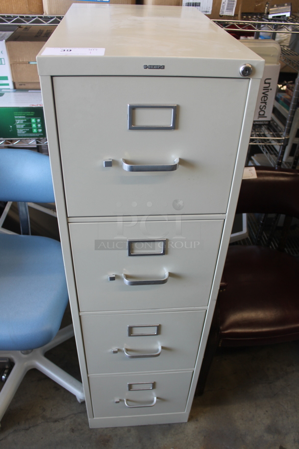 Hon Light Tan Metal 4 Drawer Filing Cabinet. - Image 1 of 4