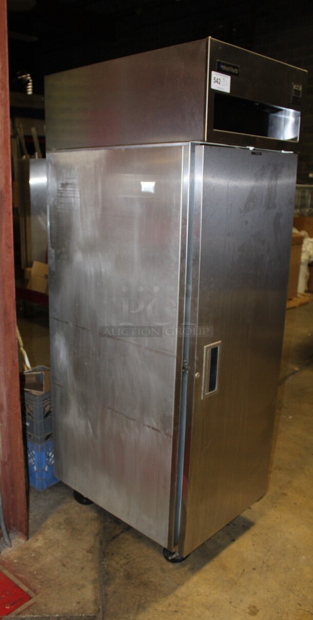 LIKE NEW! Delfield Commercial Stainless Steel Single Door Reach In Freezer On Casters. 26x33x79. 115V/60Hz. Working When Pulled! - Image 5 of 6
