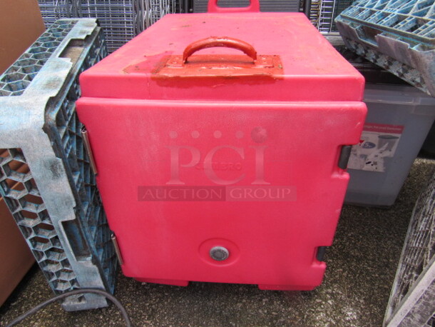 One Red Cambro Food Transport.  See Pics.