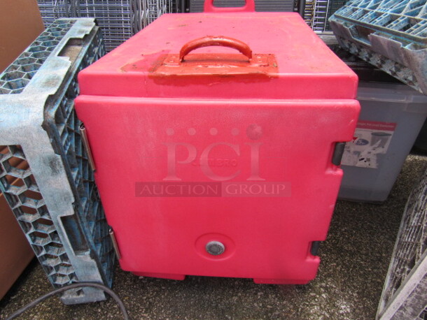 One Red Cambro Food Transport.  See Pics. - Image 1 of 2