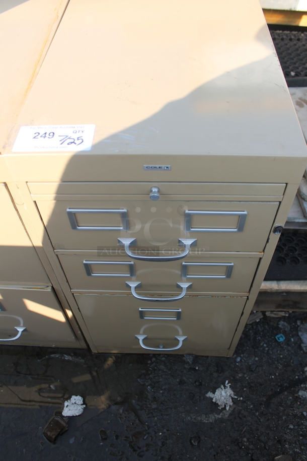 Cole Tan Metal 3 Drawer Filing Cabinet. - Image 1 of 3