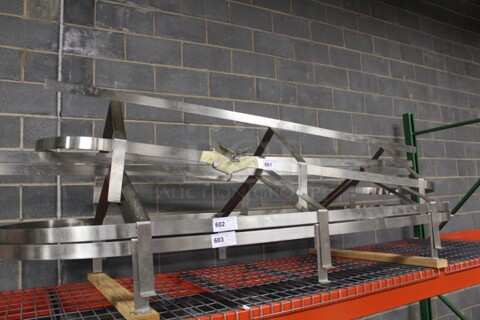 NEW! Commercial Stainless Steel Celing Hung Pot Rack. 8' x 24"  Note It Is The Top Rack Only In Photo 
