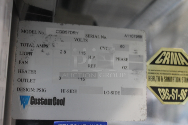 BRAND NEW SCRATCH AND DENT! CustomCool CGB57DRY Stainless Steel Commercial Floor Style Dry Display Case Merchandiser. - Image 6 of 6