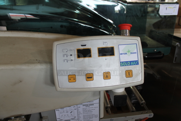 Mettler Toledo Model 0647 Solo Max Commercial Floor Style Scale w/ Model 0317 Stainless Steel Labeler and Model 0925 Stainless Steel Conveyor. 100-240 Volts, 1 Phase.  - Image 8 of 12