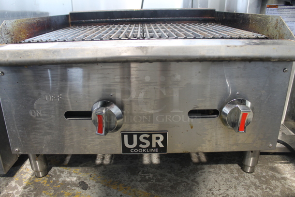 USR Cooking CCB-24 Stainless Steel Commercial Countertop Natural Gas Powered Charbroiler Grill. 60,000 BTU. - Image 3 of 8