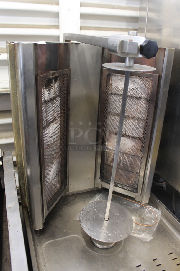 Visvardis DG12V Stainless Steel Commercial Countertop Natural Gas Powered Gyro Machine. - Image 4 of 5