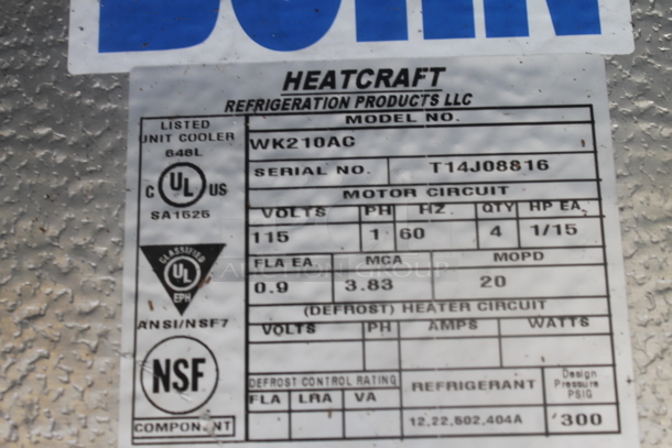 Bohn WK210AC Metal Commercial Evaporator. 115 Volts, 1 Phase.  - Image 6 of 6