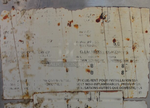 Imperial Stainless Steel Commercial Countertop Natural Gas Powered Charbroiler. Missing Grates. - Image 5 of 5