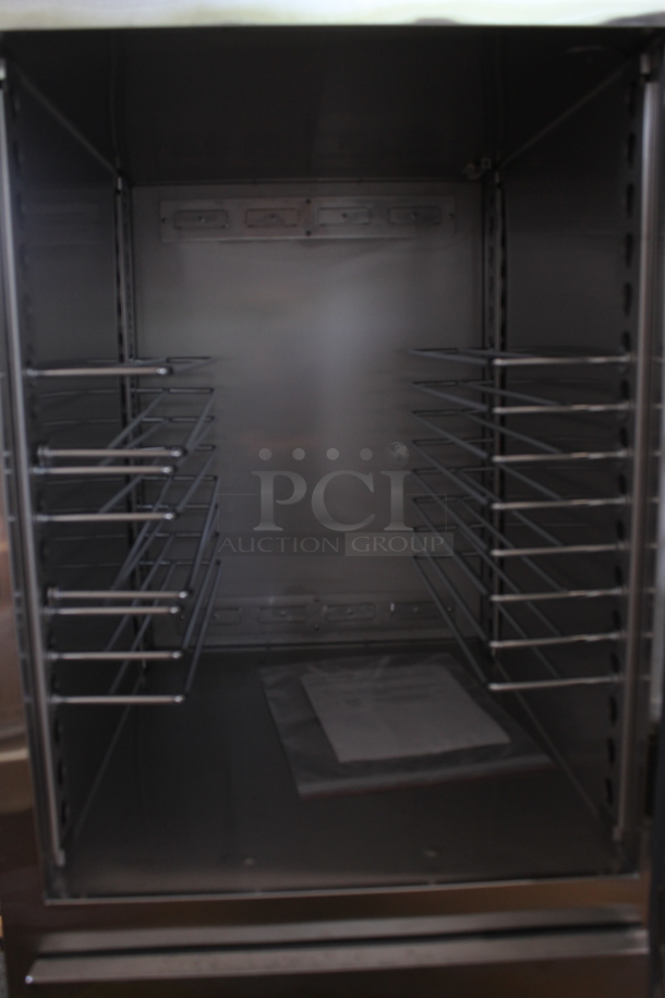 BRAND NEW! 2022 Alto Shaam 1200-UPS Commercial Stainless Steel Electric Double Deck Heating Holding Cabinet With Pan Racks on Commercial Casters. 120 V, 1 Phase. Tested and Working!   - Image 3 of 9