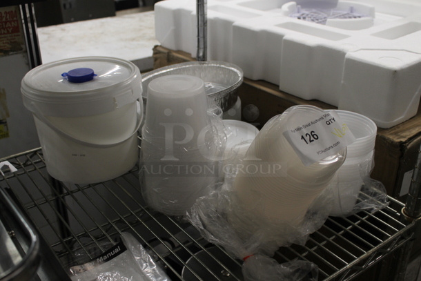 ALL ONE MONEY! Lot of Various Items Including Plastic Cups and Poly Bin - Image 2 of 2