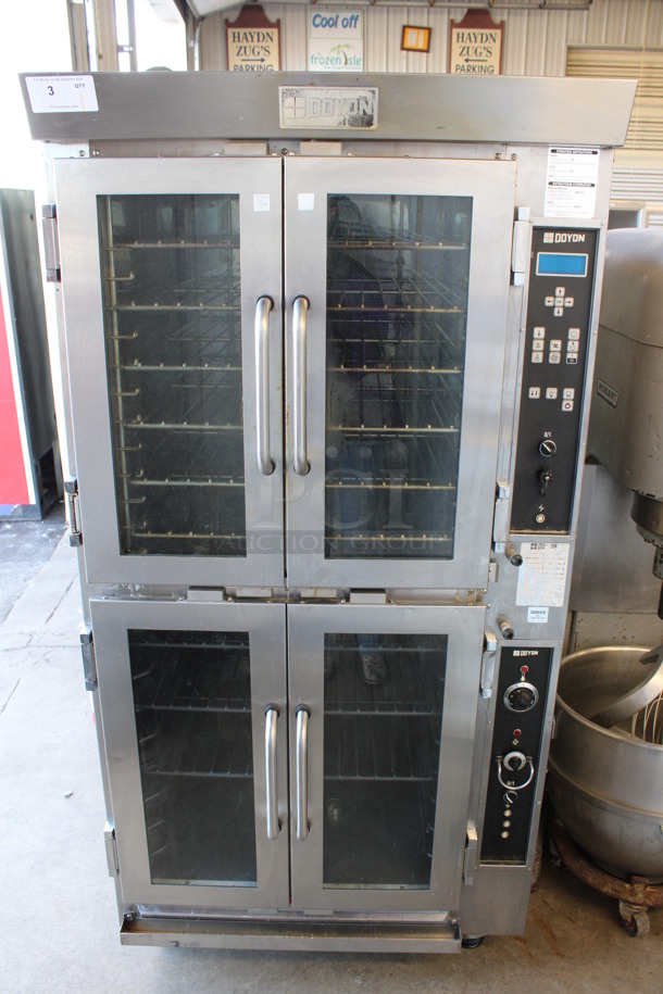 BEAUTIFUL! Doyon Model JAOP60 Stainless Steel Commercial Natural Gas Powered Oven Proofer on Commercial Casters. 208 Volts, 1 Phase Controls. 36x51x72.5