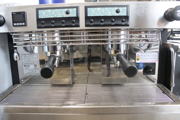 BRAND NEW SCRATCH AND DENT! KLub L2TS Stainless Steel Commercial Countertop 2 Group Espresso Machine w/ 2 Portafilters and 2 Steam Wands. 220-240 Volts, 1 Phase. - Image 5 of 7