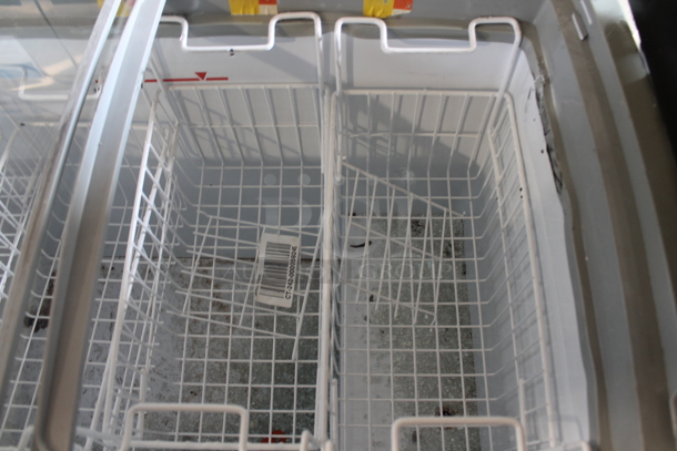 Excellence VBN-4 Metal Commercial Floor Style Freezer Merchandiser w/ Poly Coated Baskets on Commercial Casters. Glass Broken on 1 Lid. 115 Volts, 1 Phase. Tested and Working! - Image 3 of 5