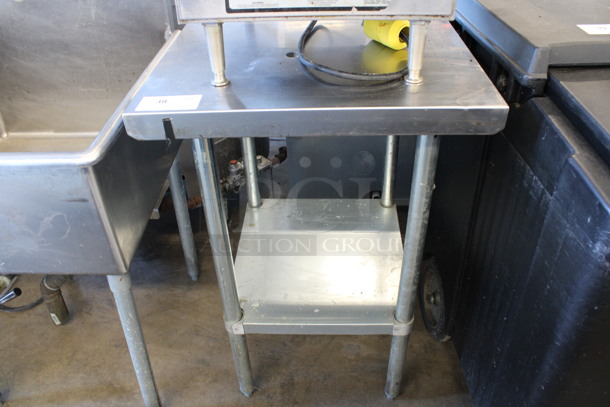 Stainless Steel Table w/ Metal Under Shelf. 24x24x36.5