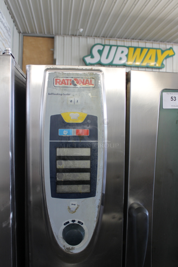 Rational Stainless Steel Commercial Natural Gas Powered Combitherm SelfCooking Center Convection Oven w/ Double Pan Rack Stand on Commercial Casters. - Image 5 of 6