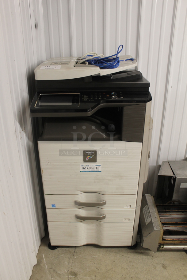 Sharp MX-2616 Commercial Color Copier/Printer With 500 Sheet Paper Drawer And Cabinet. 