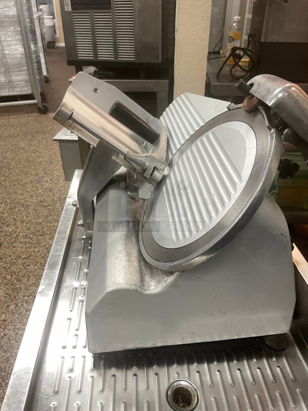 Working! 12 inch Commercial Meat Slicer With Knife Sharpener Stainless Steel Blade Deli Food Cheese Electric Slicer Veggies Cutter Restaurant Semiautomatic 115 Volt NSF Tested and Working! - Image 3 of 6
