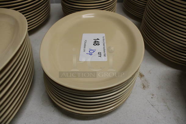 ALL ONE MONEY! Lot of 24 Tan Melamine Oval Plates! 11.5x8x1