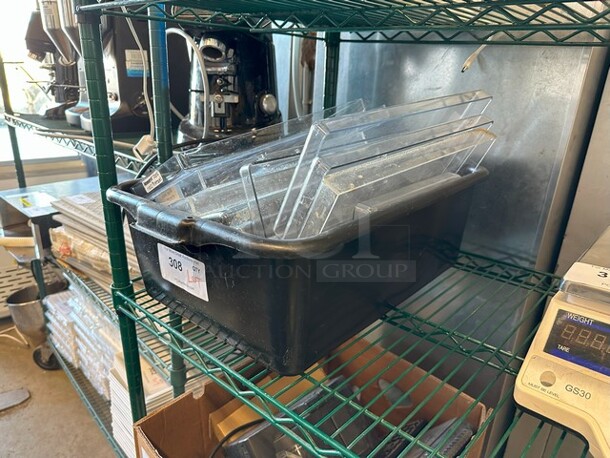 ALL ONE MONEY! Lot of Various Clear Poly Pieces in Black Poly Bus Bin! - Image 2 of 3