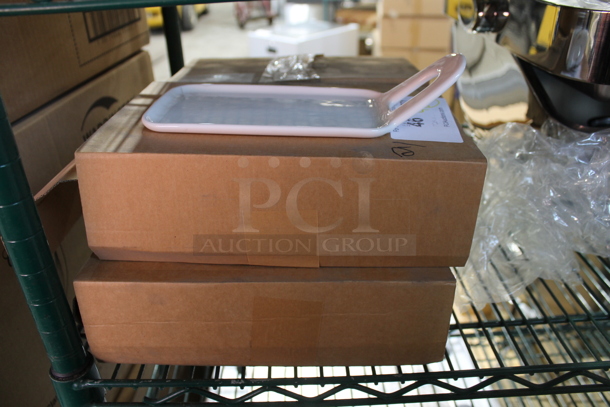 4 Boxes of 6 BRAND NEW! 5550CH White Ceramic Plates w/ Handle. 4 Times Your Bid!