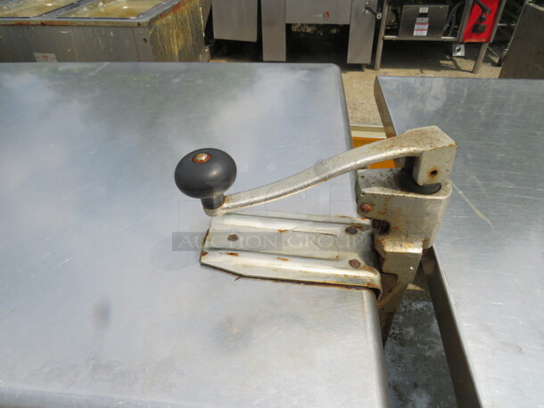 One Stainless Steel Table With Under Shelf, And 10lb Can Opener. 48X30X35 - Image 2 of 2