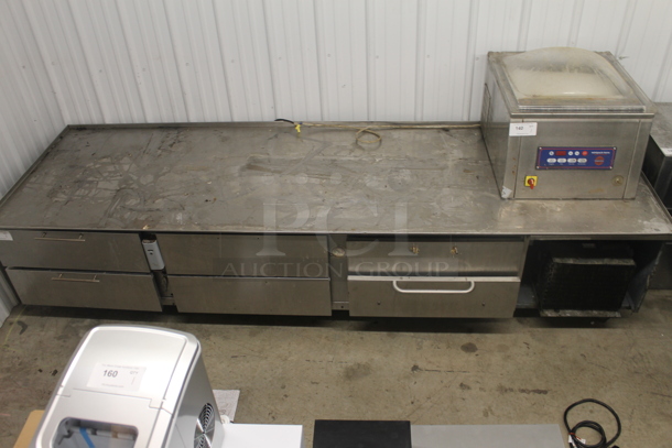 Randell Commercial Stainless Steel Chef Base With 6 Drawers. Does Not Include Vacuum Sealer. Tested and Working!