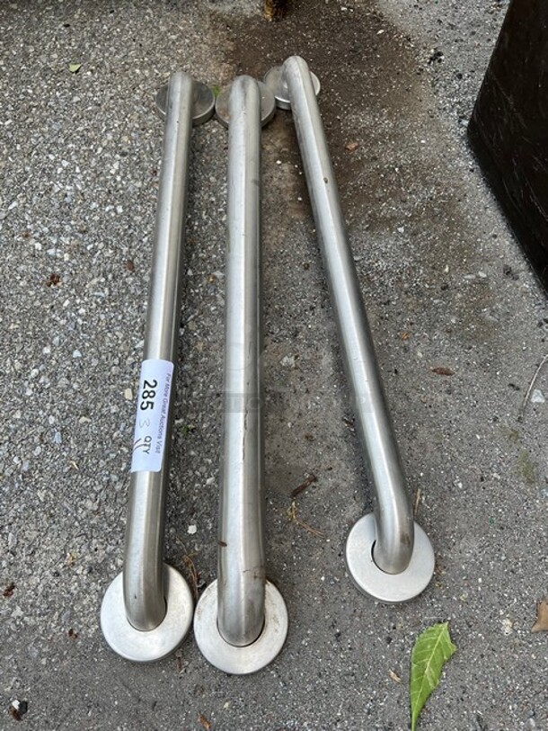3 Metal Wall Mount Grab Bars. 27". 3 Times Your Bid! - Image 2 of 2